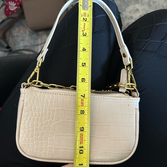 Most Wanted Mini Beige Minimal Bag with Leather and Chain Straps - Picture 9 of 11